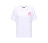 ONLY Camiseta 'ONLROLLING STONES' rosa / blanco M rosa / blanco