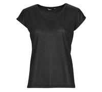 Only Camiseta ONLSILVERY S/S V NECK LUREX TOP JRS in Negro EU L