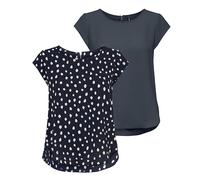 ONLY Camiseta Onlvic S/S Solid AOP Top Ptm para mujer, Blusa, Manga corta, 42