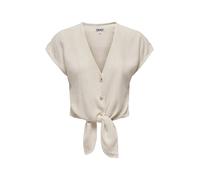 ONLY Camiseta 'ONLY ONLSIESTA SS KNOT LIN BL SHIRT PNT NOOS GILET' beige S beige