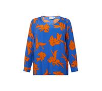 ONLY Carmakoma Blusa 'Cardagny Life' azul oscuro / naranja oscuro M-L azul oscuro / naranja oscuro