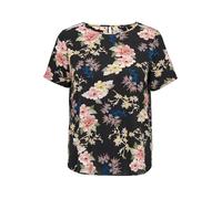 Only CARMAKOMA Blusa Carvica SS Top WVN Noos para Mujer, Black/AOP:Lena Flower, 44
