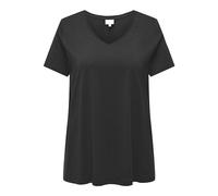 ONLY CARMAKOMA Carbonnie Life S/S V A-Shape tee Noos Camiseta, Negro, 44/46 para Mujer