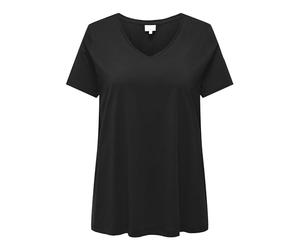 ONLY CARMAKOMA Camiseta para Mujer Carbonnie Life S/S V A-Shape tee Noos, Negro, 44/46