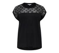 Only Carmakoma CARFLAKE S/S Mix Top Noos Camiseta, Negro, L para Mujer