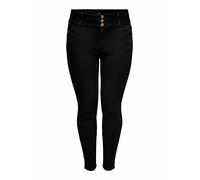 ONLY Carmakoma Caranna HW SK ANK Jeans Black, Negro, 44 W/34 L para Mujer