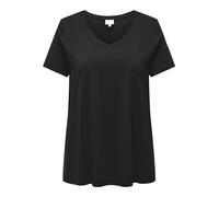 ONLY CARMAKOMA Carbonnie Life S/S V A-Shape tee Noos Camiseta, Negro, 54-56 Grande para Mujer