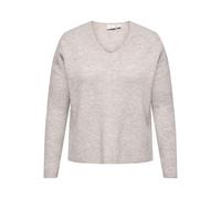Only Carmakoma Carcamilla KNT Noos - Sudadera con Cuello en V L/S para Mujer, Piedra pómez/Detalle: Mezcla, 44-46 Grande