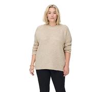 ONLY CARMAKOMA Carjade L/S Jersey Knt Noos Punto, Whitecap Gray/Detail:White Melange, 48-50 Grande para Mujer