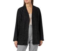 ONLY Carmakoma Carlisa Shine Pinstripe Blazer Jrs, Negro/Detalles: Purpurina Plateada, XL para Mujer