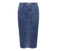 ONLY Carmakoma Carsiri Front Slit Skirt Dnm Gua Noos Falda, Medio De Mezclilla Azul, 48 Mujeres