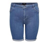 ONLY Carmakoma Carthunder Life Reg DNM Noos - Pantalones Cortos Largos para Mujer, Denim Azul Medio, 42
