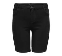 ONLY Carmakoma Carthunder Life Reg DNM Noos - Pantalones Cortos Largos para Mujer, Longitud hasta la Rodilla, Ajustados, Cintura Media, Negro, 54