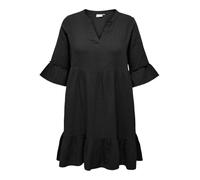 ONLY CARMAKOMA Carthyra Life Peplon Dress Wvn Vestido Blusa, Negro, 48 ES para Mujer