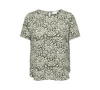 ONLY Carmakoma Carvica Life SS Top WVN Noos, Verde/Naranja, 44