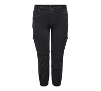 ONLY Carmakoma Pantalones Cargo Femeninos Curvy, Negro Lavado, 50W x 32L