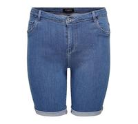 ONLY CARMAKOMA Plus Size Pantalones Vaqueros Cortos elásticos, Bermudas de Talla Grande, diseño de Carthunder, Denim Azul Medio, 52