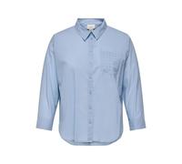 ONLY Carmakoma Shirt Carnew Lina Studs LS Wvn-Camiseta, Soft Chambray, 48 Mujeres