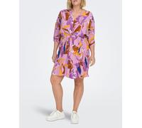 Only Carmakoma Vestido corto de mujer manga francesa. Lila 52