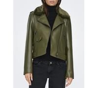 Only Cazadora biker de mujer corta. Marrón oscuro 40 (L)