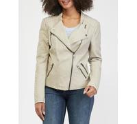 Only Cazadora de mujer estilo biker con cierre cremallera. Natural 34