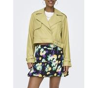 Only Cazadora polipiel de mujer corta. Marrón claro 36 (S)