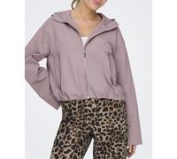 Only Chaqueta de mujer corta con cremallera y capucha. Morado 42/XL