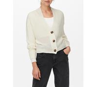Only Chaqueta de punto de mujer botones. Blanco 42 (XL)