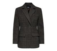 ONLY Check Blazer Onlmika Otw-Americana a Cuadros, Café Negro, x_l para Mujer
