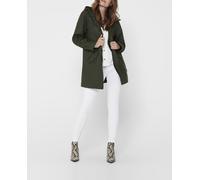 Only Chubasquero de mujer larga con capucha. Verde 34 (XS)