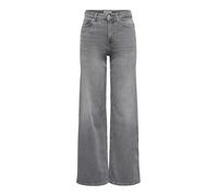Only Vaqueros mujer Madison Blush Rea0938, corte ancho cintura alta, gris denim, Mx34