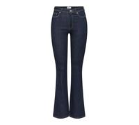 ONLY Damen Onlwauw HW Flared Rinse Dnm Gua030 Noos Dark Blue Denim L/30L