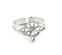 Only faith Anillo Nudo de Bruja en Plata de Ley 925, Diseño Celta, Ajustable Talla 6 a 8, Amuleto de Protección celta Ouroboros