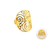 Only faith Anillo Trisquel Dorado para Mujer Pentagrama Ajustable de Acero Inoxidable Triskel Talisman Celta Magico Protector (Trisquel Dorado)