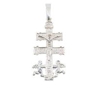 Only faith Colgante Cruz de Caravaca en Plata de Ley 925, 3-4 cm, Hecho en España Colgante Religioso (Cruz Caravaca 3 cm)