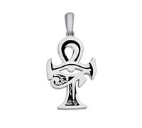 Only faith Colgantes Esotéricos de Plata de ley 925, Sello de 7 Arcángeles y Cruz Egipcia con Ojo de Horus, 3 cm (Cruz Egipcia con Ojo de Horus)