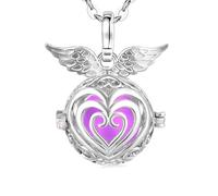 Only faith Collar Llamador de Angeles Mujer Embarazada Arcageles Angel de la guarda Chapado en Plata Regalo para Futuras Mamás (Alas de Ángel, Violeta (Arcángel Zadquiel))