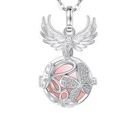 Only faith Collar Llamador de Angeles Mujer Embarazada Arcageles Angel de la guarda Chapado en Plata Regalo para Futuras Mamás (Ángel de la Guarda, Rosa (Arcángel Chamuel))