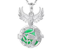 Only faith Collar Llamador de Angeles Mujer Embarazada Arcageles Angel de la guarda Chapado en Plata Regalo para Futuras Mamás (Ángel de la Guarda, Verde (Arcángel Rafael))