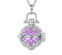 Only faith Collar Llamador de Angeles Mujer Embarazada Arcageles Angel de la guarda Chapado en Plata Regalo para Futuras Mamás (Cúpula, Violeta (Arcángel Zadquiel))