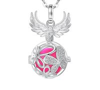 Only faith Collar Llamador de Angeles Mujer Embarazada Arcageles Angel de la guarda Chapado en Plata Regalo para Futuras Mamás (Ángel de la Guarda, Rojo (Arcángel Uriel))