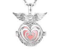 Only faith Collar Llamador de Angeles Mujer Embarazada Arcageles Angel de la guarda Chapado en Plata Regalo para Futuras Mamás (Alas de Ángel, Rosa (Arcángel Chamuel))