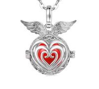 Only faith Collar Llamador de Angeles Mujer Embarazada Arcageles Angel de la guarda Chapado en Plata Regalo para Futuras Mamás (Alas de Ángel, Rojo (Arcángel Uriel))