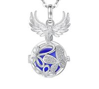 Only faith Collar Llamador de Angeles Mujer Embarazada Arcageles Angel de la guarda Chapado en Plata Regalo para Futuras Mamás (Ángel de la Guarda, Azul (Arcángel Miguel))