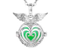 Only faith Collar Llamador de Angeles Mujer Embarazada Arcageles Angel de la guarda Chapado en Plata Regalo para Futuras Mamás (Alas de Ángel, Verde (Arcángel Rafael))