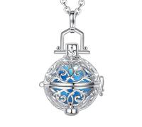 Only faith Collar Llamador de Angeles Mujer Embarazada Arcageles Angel de la guarda Chapado en Plata Regalo para Futuras Mamás (Cúpula, Azul (Arcángel Miguel))