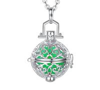 Only faith Collar Llamador de Angeles Mujer Embarazada Arcageles Angel de la guarda Chapado en Plata Regalo para Futuras Mamás (Cúpula, Verde (Arcángel Rafael))