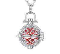 Only faith Collar Llamador de Angeles Mujer Embarazada Arcageles Angel de la guarda Chapado en Plata Regalo para Futuras Mamás (Cúpula, Rojo (Arcángel Uriel))