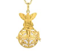 Only faith Collar Llamador de Angeles Mujer Embarazada Arcageles Angel de la guarda Chapado en Plata Regalo para Futuras Mamás (Hada Protectora Dorada, Blanco (Arcángel Gabriel))