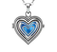 Only faith Collar Llamador de Angeles Mujer Embarazada Arcageles Angel de la guarda Chapado en Plata Regalo para Futuras Mamás (Corazón, Azul (Arcángel Miguel))